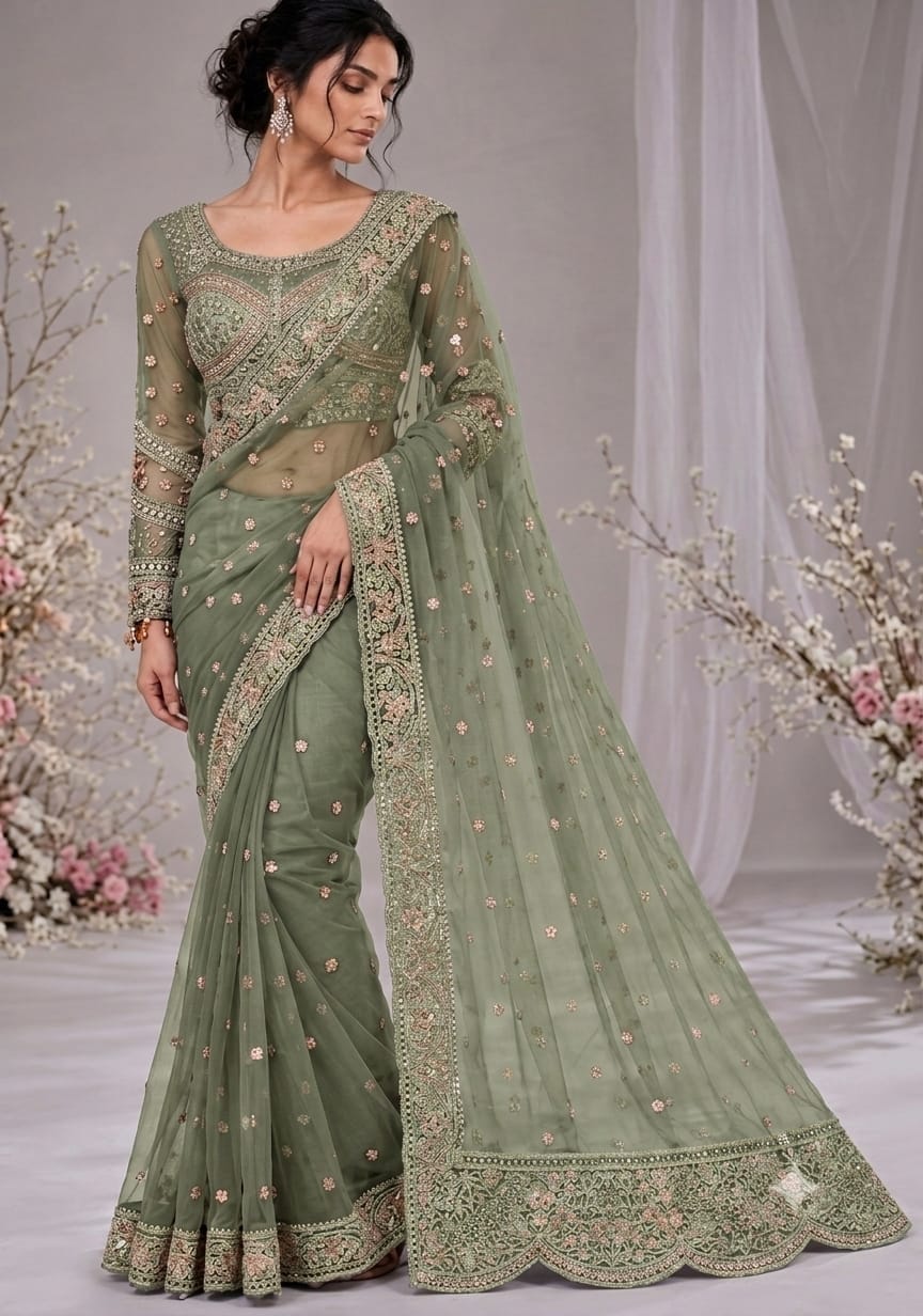 Maria B Embroidered Saree SR 14