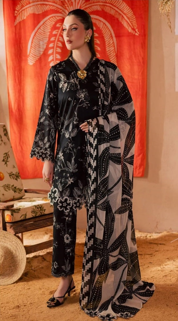 Baroque Printed Embroidered Lawn LS 8033