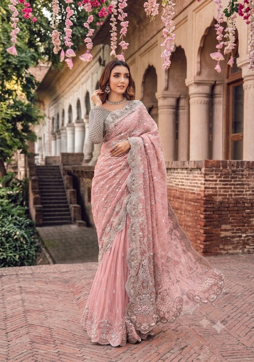 Maria B Embroidered Saree SR 4