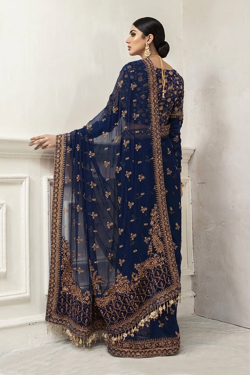 Maria B Saree Exclusive Blue SR 5013