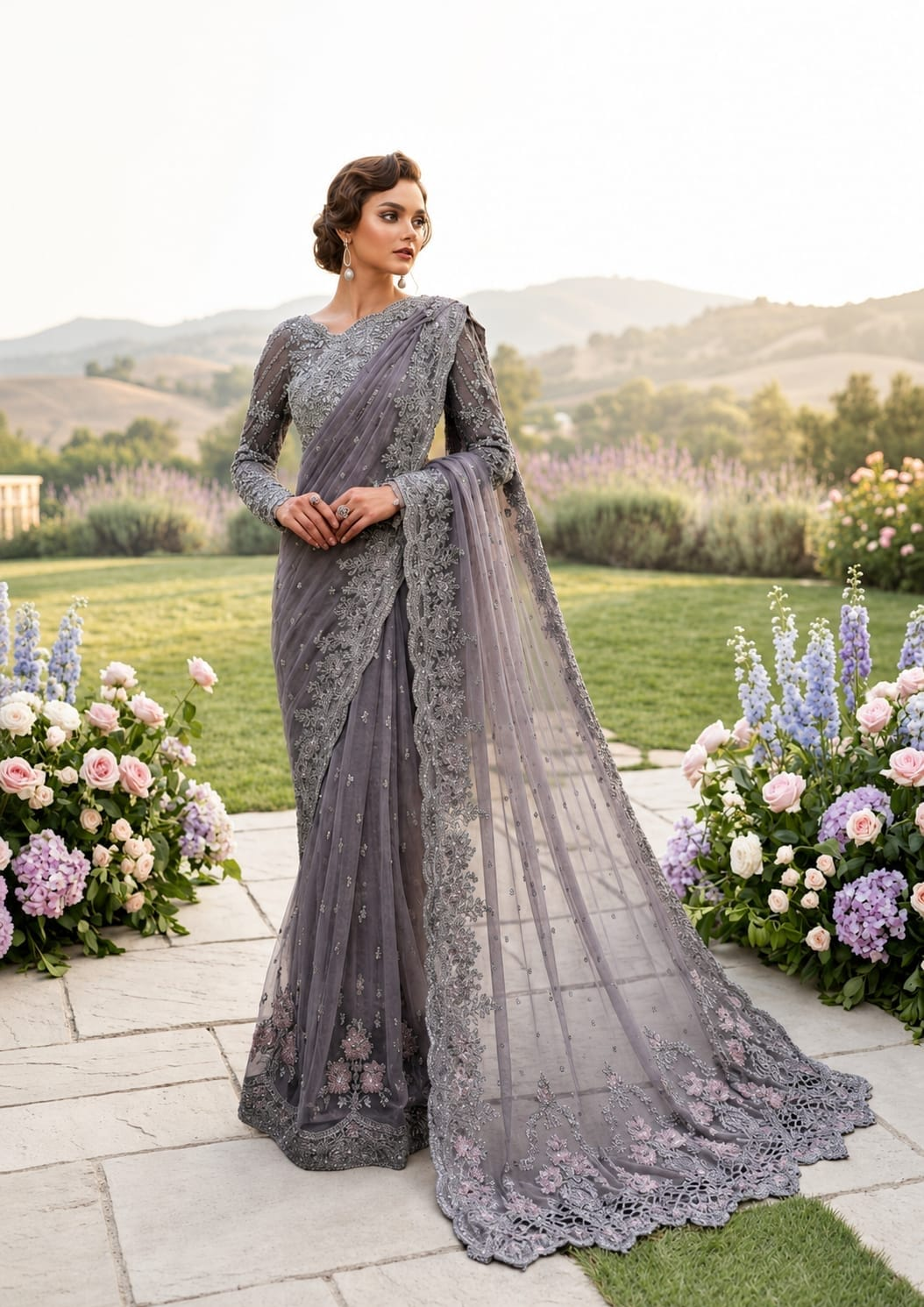 Maria B Embroidered Saree SR 5035a