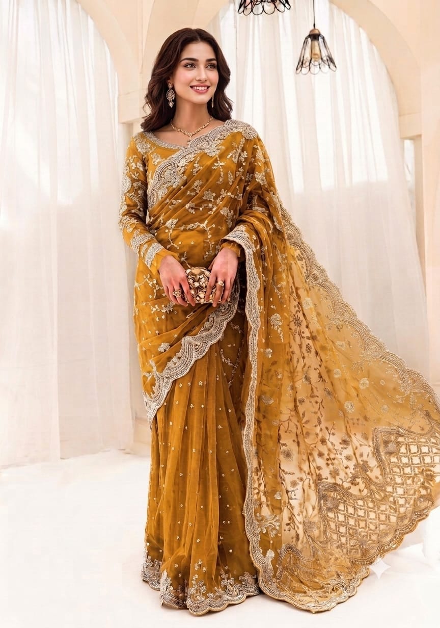 Maria B Embroidered Saree SR c