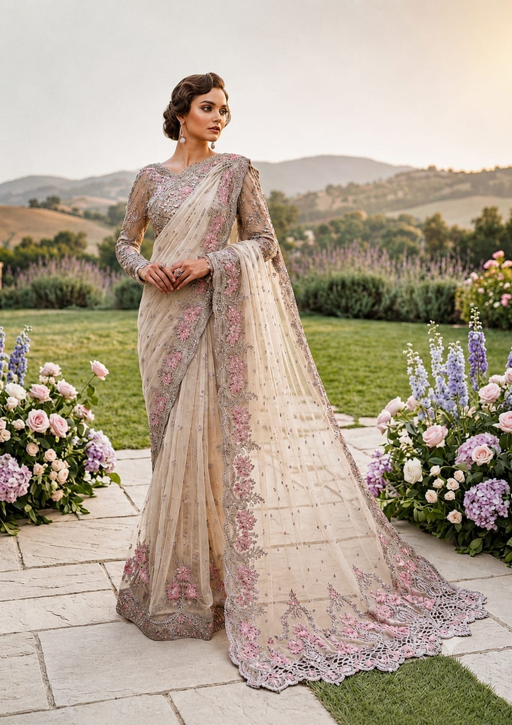 Maria B Embroidered Saree SR 5035d