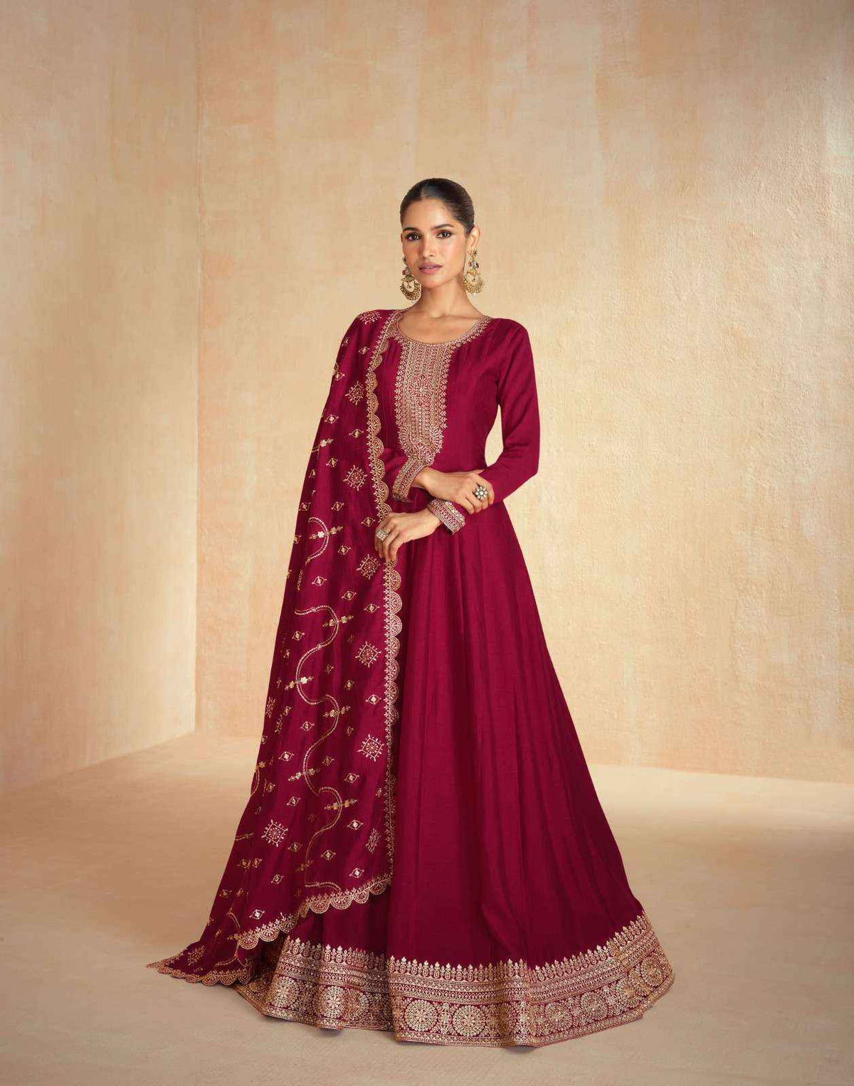 Indian Style Embroidered Stitched Maxi D.No 10099