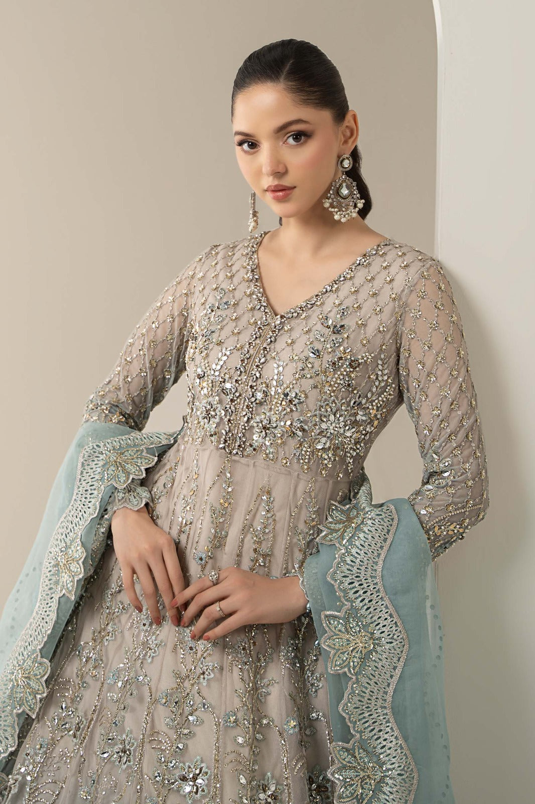 Maria.B Luxury Net Embroidered Unstitched MX 6011