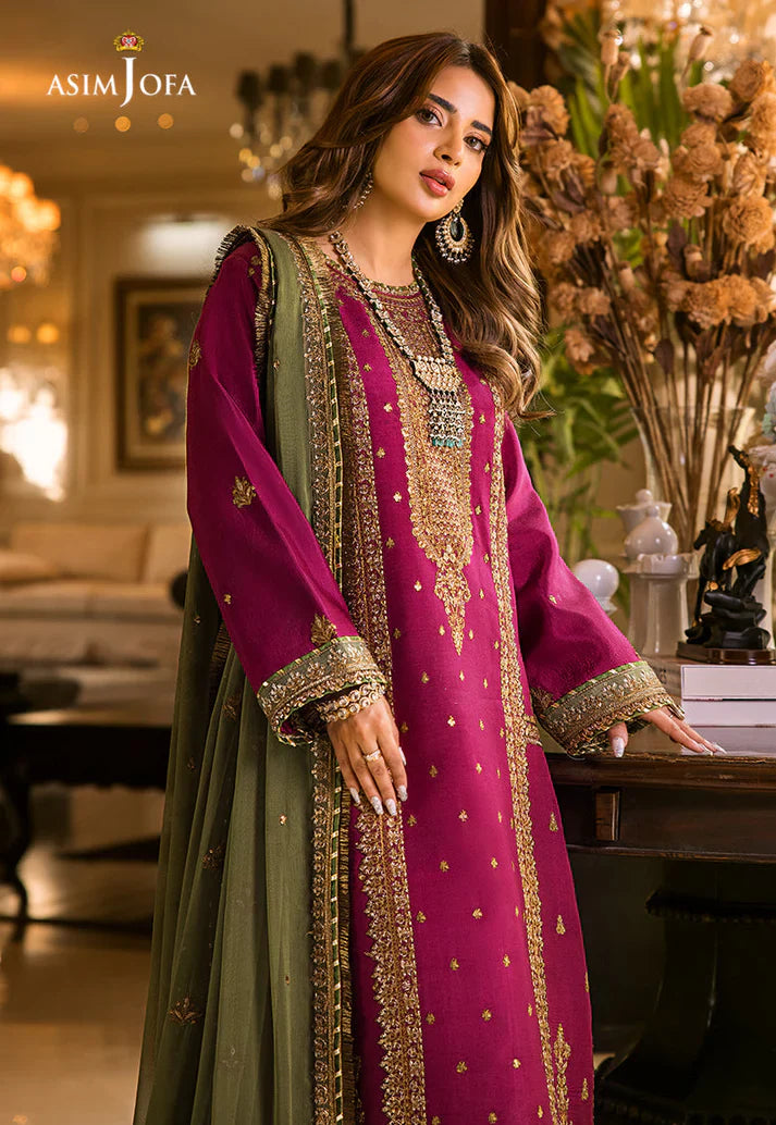 Asim Jofa Luxury Chiffon Embroidered Unstitched SK