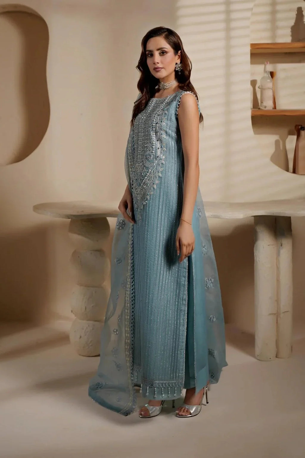 Maryams Organza Embroidered SK 7065