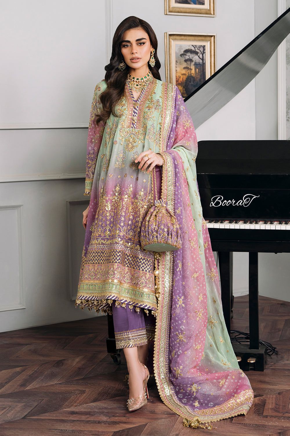 Baroque Chantelle Embroidered Dress SK 7018