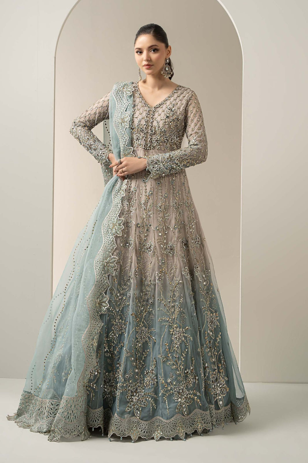 Maria.B Luxury Net Embroidered Unstitched MX 6011