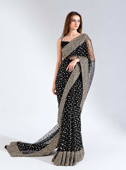 New Embroidered Original Fendi Silk Saree SR 5036-3