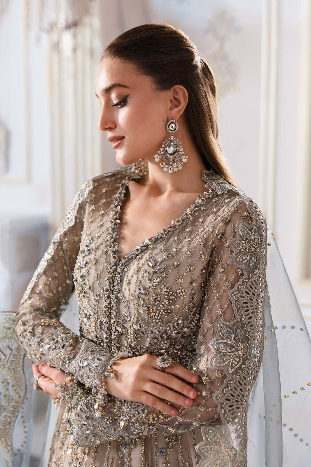 Maria.B Luxury Net Embroidered Unstitched MX 6011