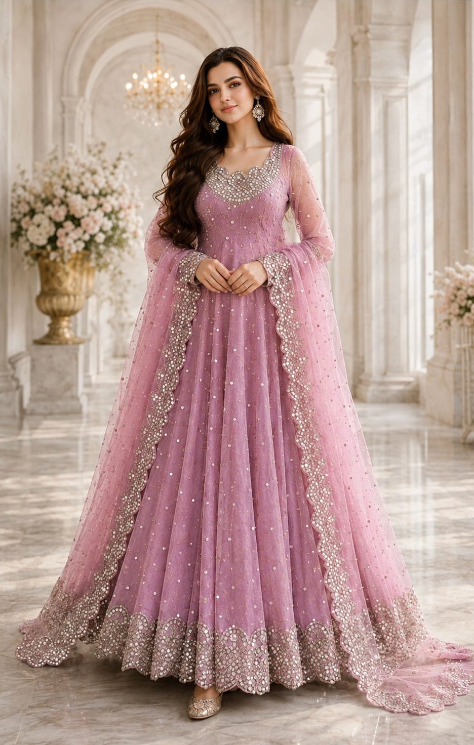 Indian Style Fendi silk Maxi Unstitched MX 6023
