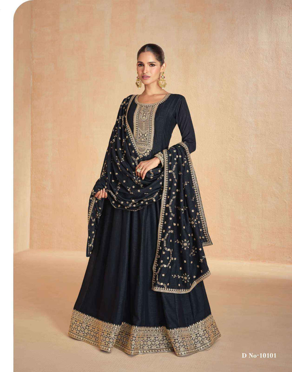 Indian Style Embroidered Stitched Maxi D.No 10101