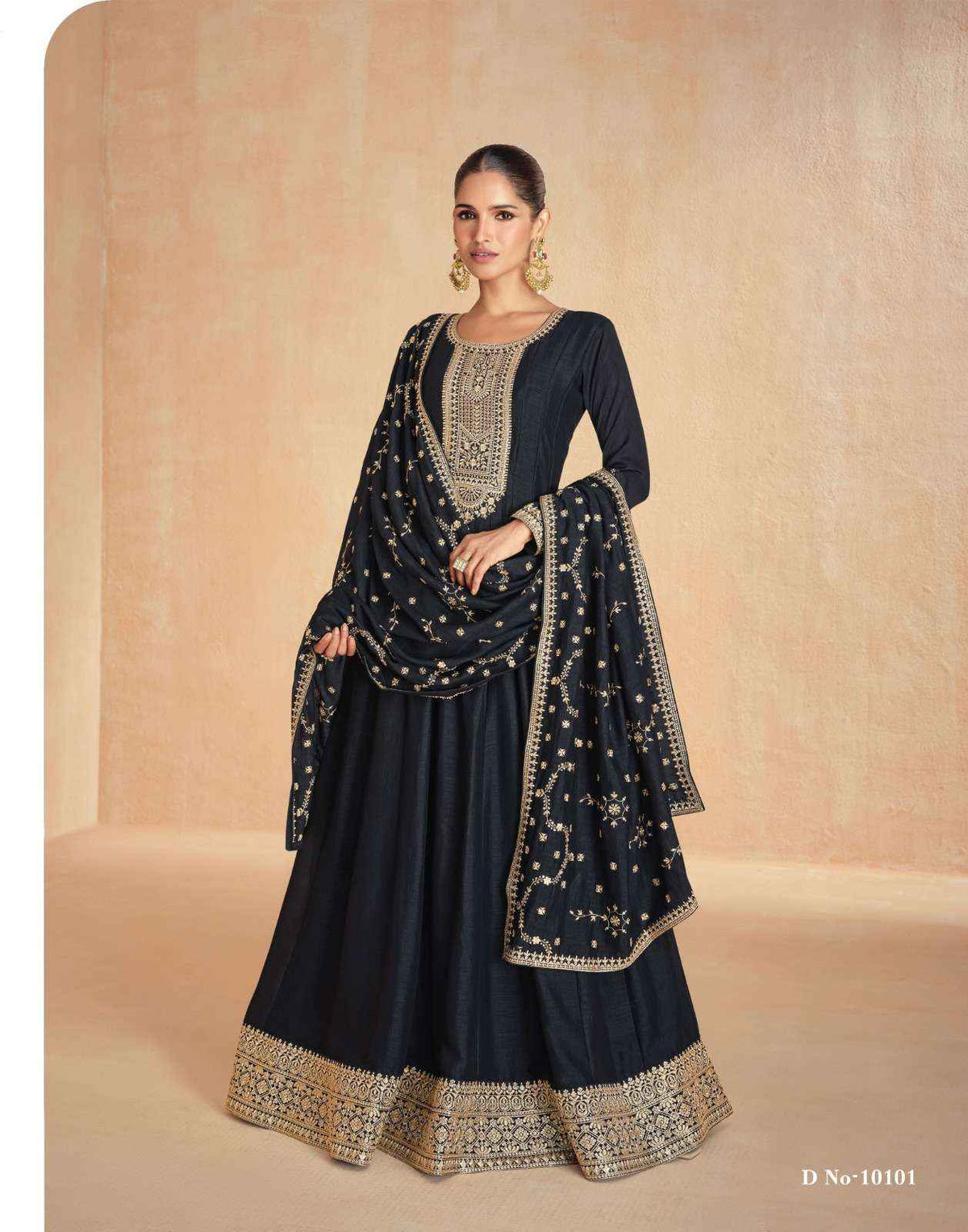 Indian Style Embroidered Stitched Maxi D.No 10101