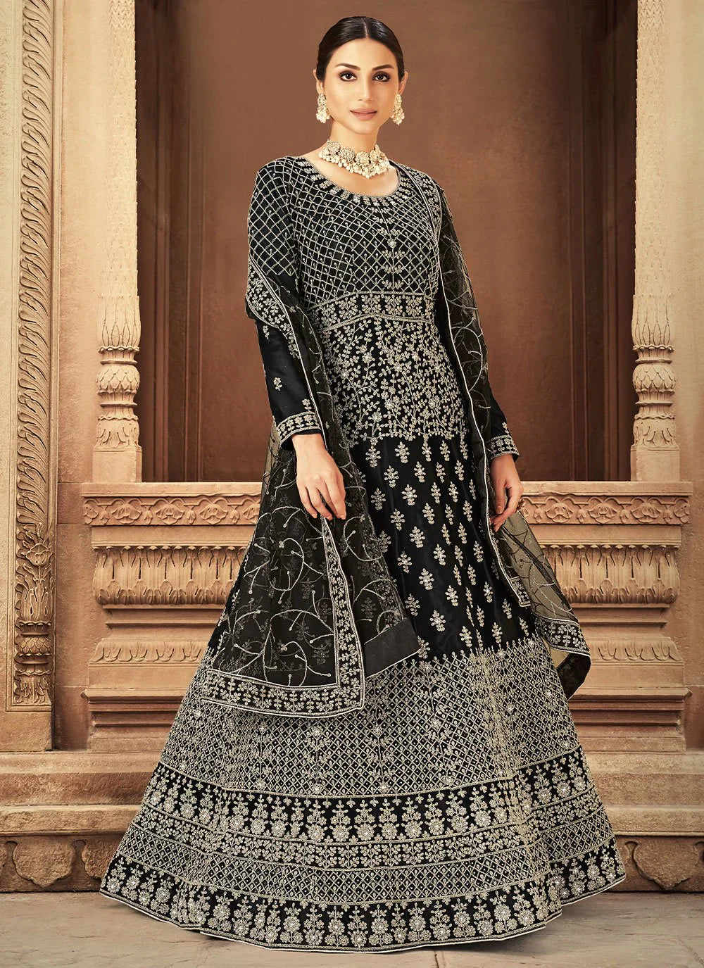 Anarkali Indian Style Maxi Black