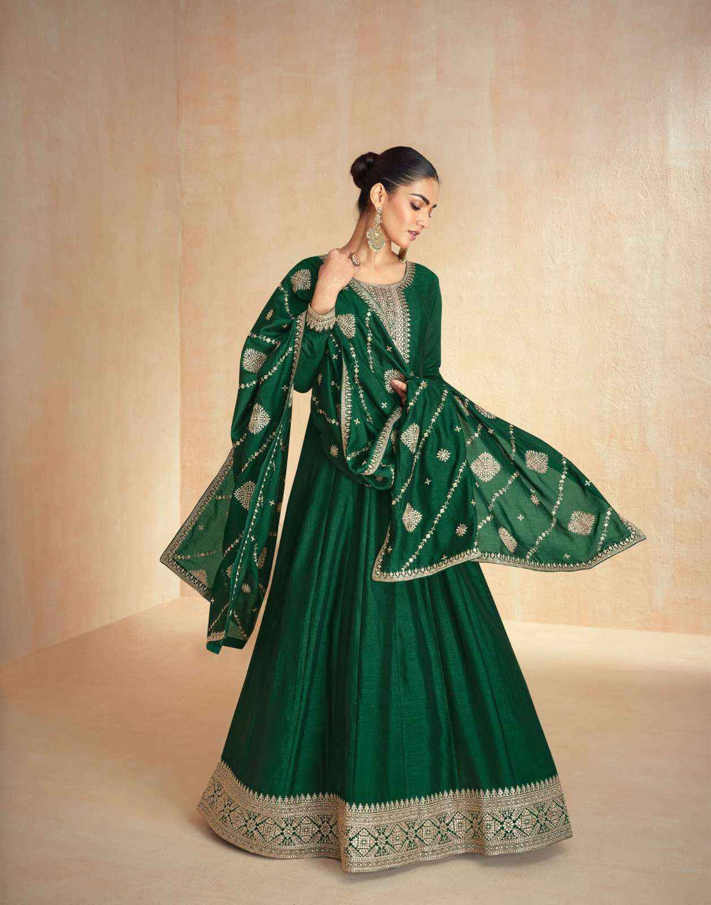 Indian Style Embroidered Stitched Maxi D.No 10100