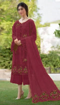 Zarqash chikankari Unstitched Mehroon SK 7011