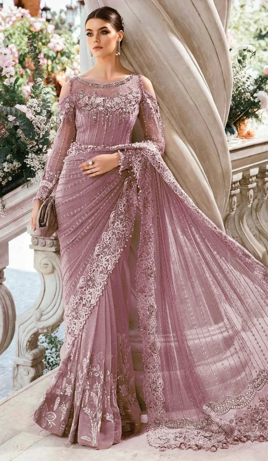Maria B Wedding Saree SR 5025p
