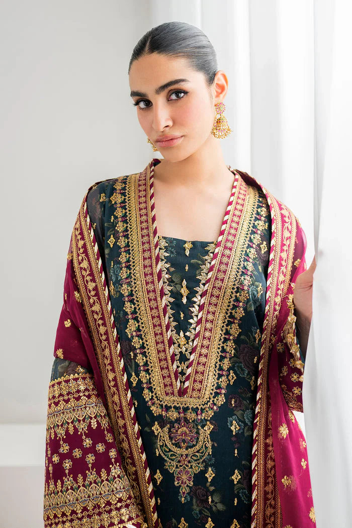Baroque Luxury Chiffon Embroidered Dress SK 7055