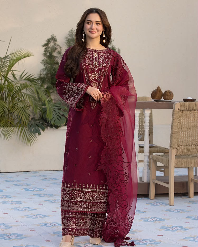 Qalamkar 3 PC Embroidered SK 7084
