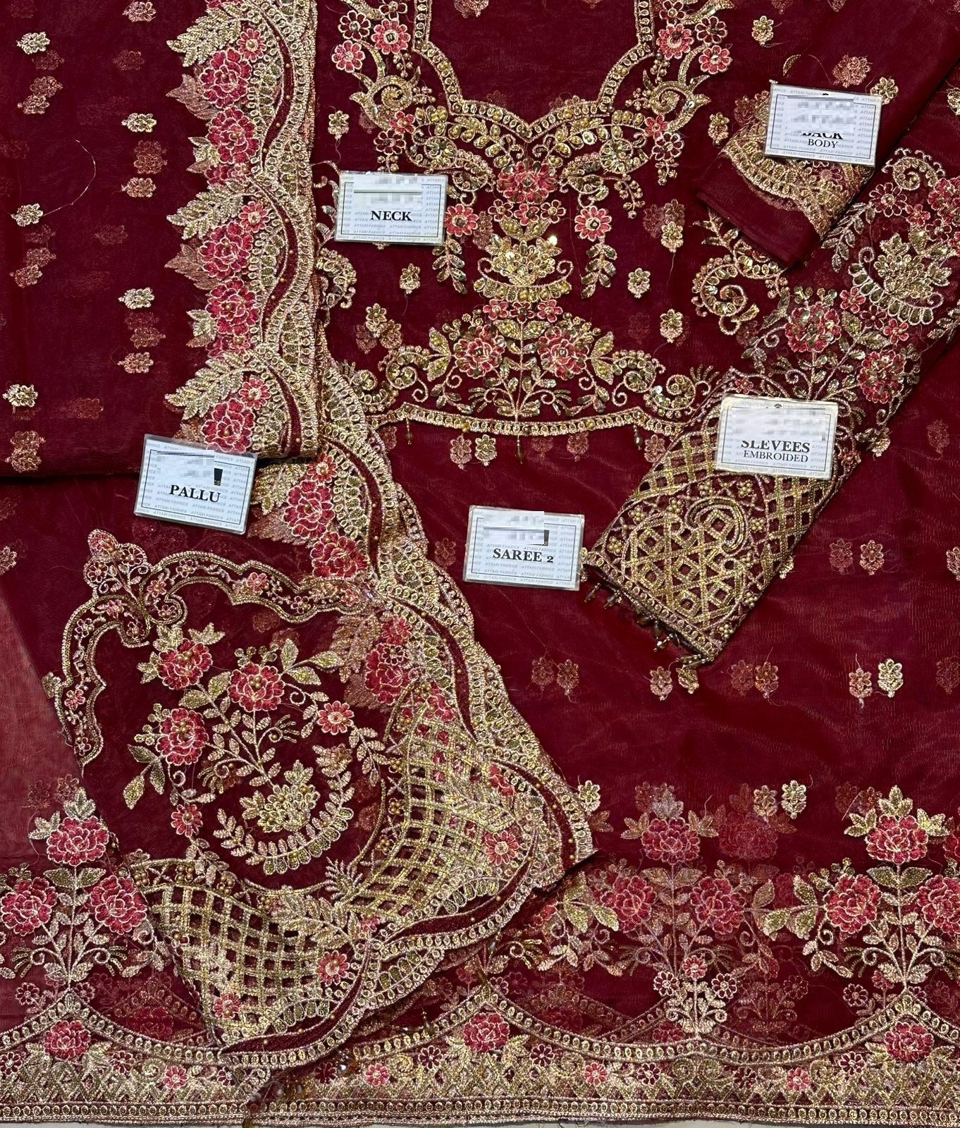 Maria b Maroon Exclusive Saree Soft Net SR 5018