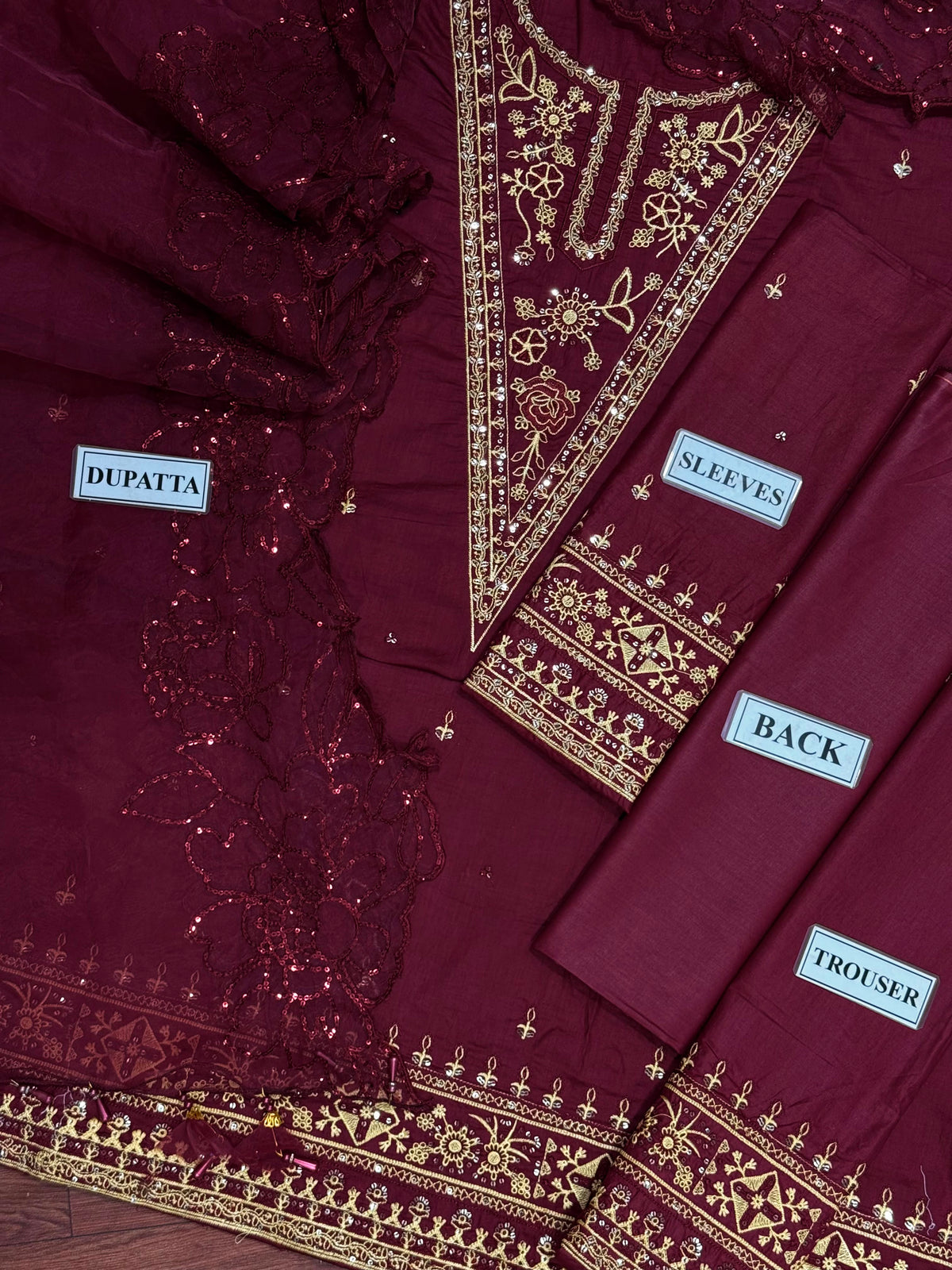 Qalamkar 3 PC Embroidered SK 7084