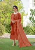Zarqash chikankari Unstitched Red SK 7011
